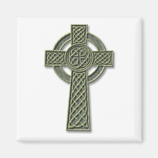 Celtic Cross - Green Stone Magnet