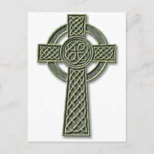 Celtic Cross - Green Stone Postcard