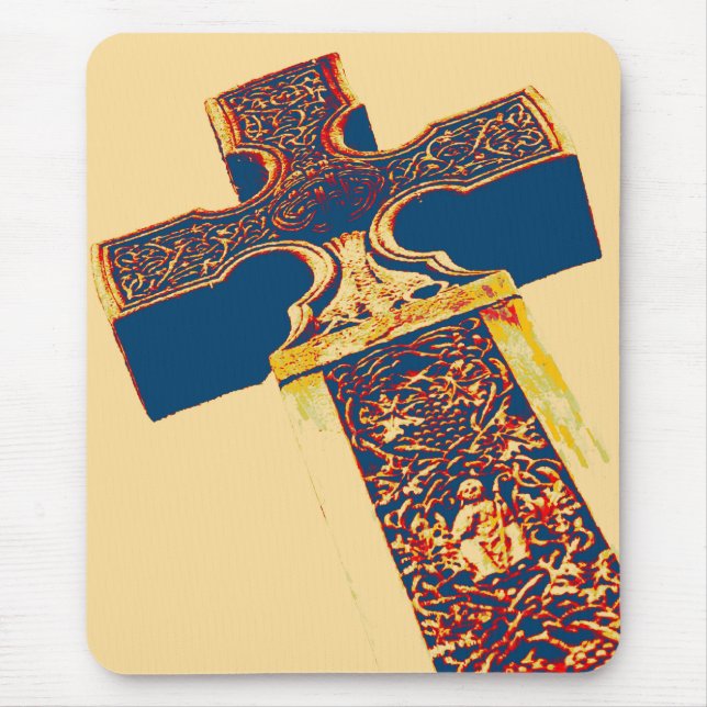 Celtic Cross Grunge Mouse Pad (Front)