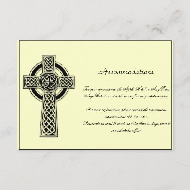 Celtic Cross in Black Mythic Ivory Wedding Insert (Front)