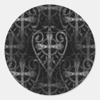 Celtic cross in heart gothic crypt door