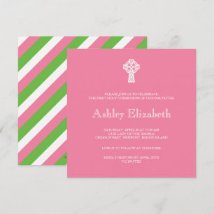 Celtic Cross Invitation - Girl First Communion