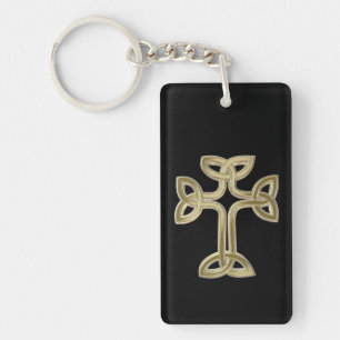 Celtic cross knot key ring