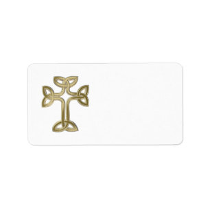 Celtic cross knot label