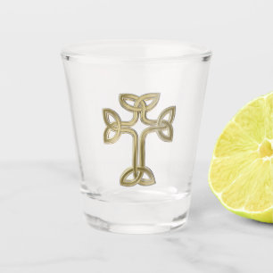 Celtic cross knot shot glass