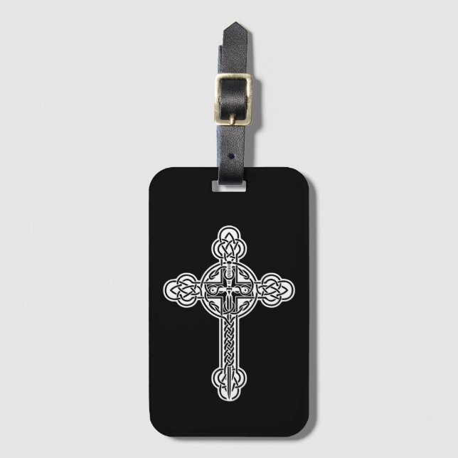 Celtic cross luggage tag (Front Vertical)
