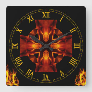 Celtic Cross~Out Of The Crucible~Four Evangelist~ Square Wall Clock