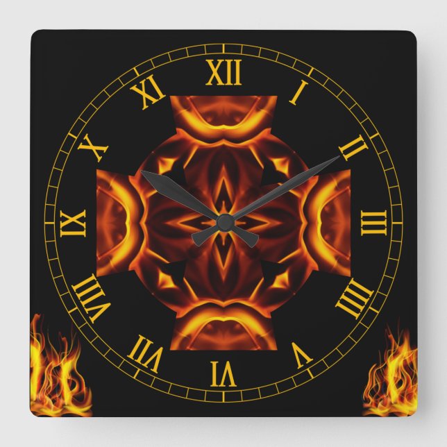  Celtic Cross ~ Out Of The Crucible ~ Square Wall Clock (Front)