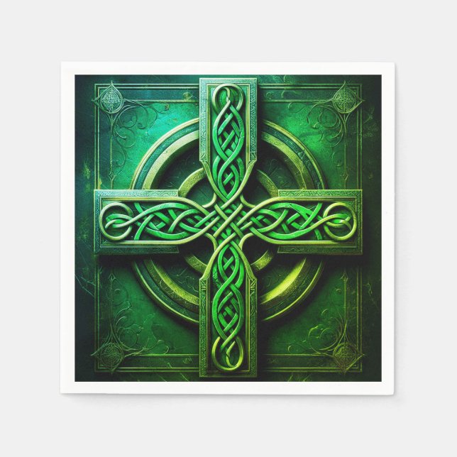 Celtic Cross Paper Party Napkins (Front)