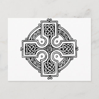 Celtic cross pattern postcard