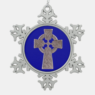 Celtic Cross Pewter Snowflake Ornament