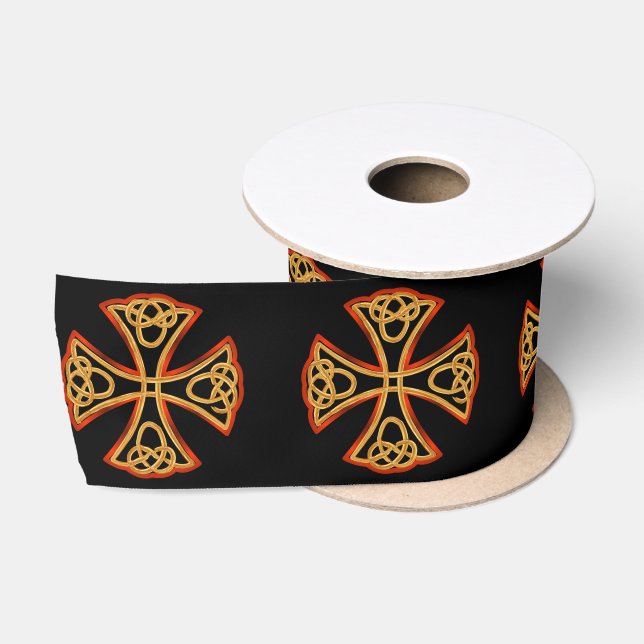 Celtic cross ribbon satin ribbon (Spool)