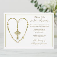 Celtic Cross Rosary Funeral Sympathy Thank You