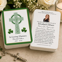 Celtic Cross Shamrocks Funeral Memorial Prayer
