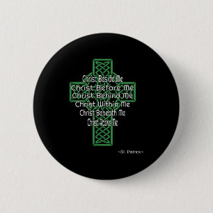 Celtic Cross Shirt St Patrick's Prayer Christian  6 Cm Round Badge