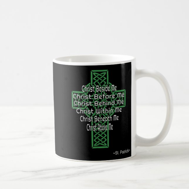 Celtic Cross Shirt St Patrick's Prayer Christian  Coffee Mug (Right)