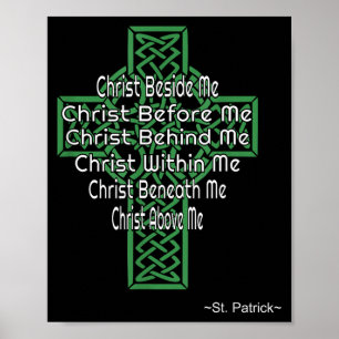 Celtic Cross Shirt St Patrick's Prayer Christian Poster