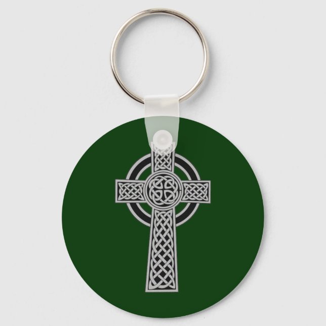 Celtic Cross - Silver Key Ring (Front)