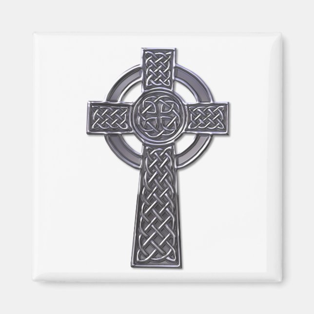 Celtic Cross - Silver Magnet (Front)