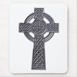 Celtic Cross - Silver Mouse Mat