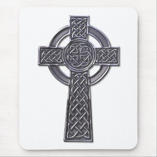 Celtic Cross - Silver Mouse Mat