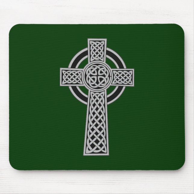 Celtic Cross - Silver Mouse Mat (Front)