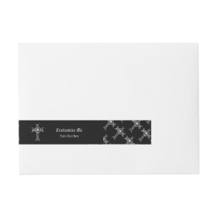 Celtic Cross & Skull (Silver) Wraparound Address Label