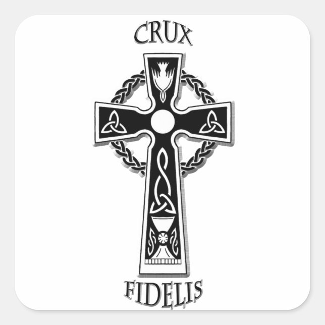 Celtic Cross Square Sticker (Front)
