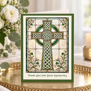 Celtic Cross Sympathy Irish Christian Bereavement  Thank You Card