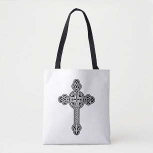 Celtic cross tote bag