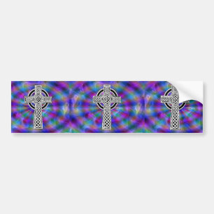 celtic cross wave bumper sticker