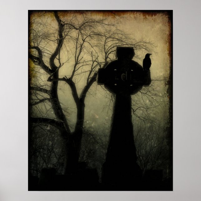 Celtic Cross With Crow Poster (Front)