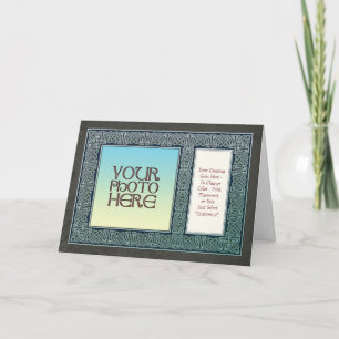 Celtic Design Border  Photo Frame Greeting Card