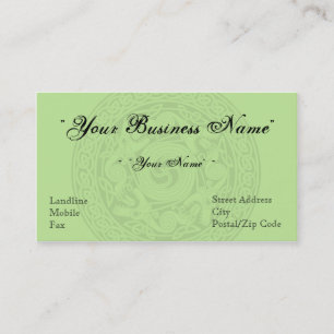 Celtic Design Business Card - Light Irish Moss
