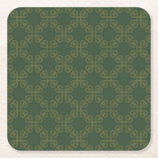 Celtic Design Pattern Square Paper Coaster (Front)