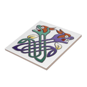Celtic Design Split Heads Tile