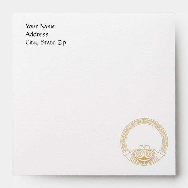 Celtic Design with Claddagh Wedding Envelopes (Front)