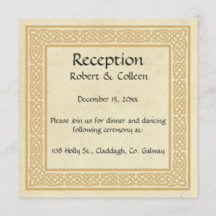 Celtic Design with Claddagh Wedding Reception. Invitation