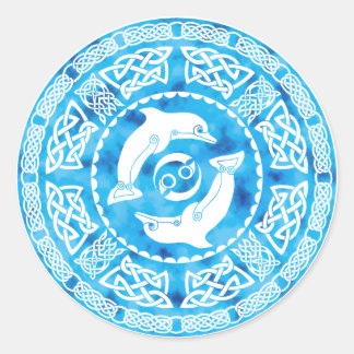 Celtic Dolphin Classic Round Sticker