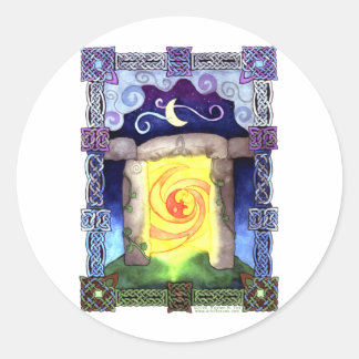 Celtic Doorway Classic Round Sticker