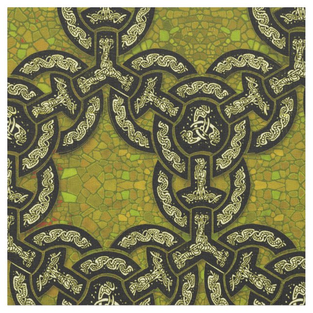 Celtic Dragon Chain in Dark Gold Fabric (Close Up)