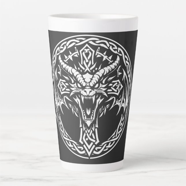 Celtic Dragon Emblem by BurnsInHell Latte Mug (Front)