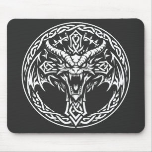 Celtic Dragon Emblem by BurnsInHell Mouse Mat