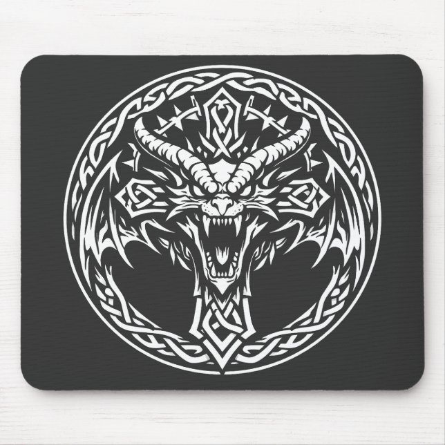 Celtic Dragon Emblem by BurnsInHell Mouse Mat (Front)