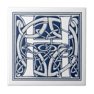 Celtic Dragon Initial H Tile