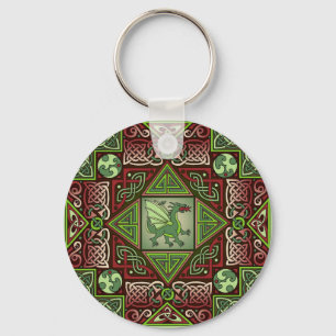 Celtic Dragon Labyrinth Key Ring