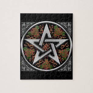 Celtic Dragon Pentagram Jigsaw Puzzle