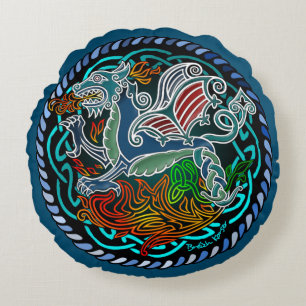 Celtic Dragon Round Cushions