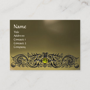 CELTIC DRAGONS MONOGRAM AGATE grey yellow topaz Business Card