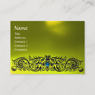 CELTIC DRAGONS MONOGRAM TOPAZ yellow blue sapphire Business Card